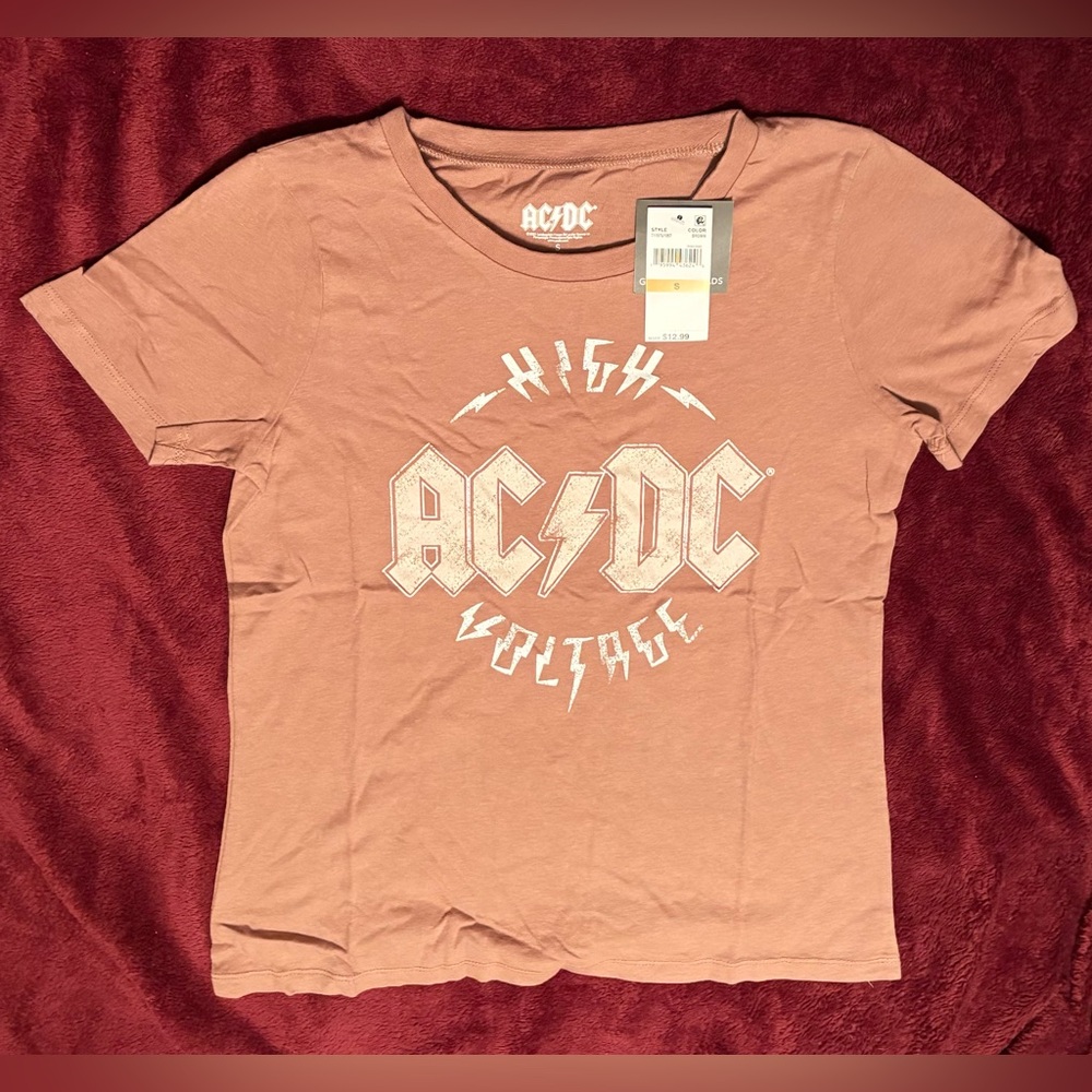 AC/DC SEE BELOW T shirts Rust color AND blue w/white100% Cotton Small, L & XXL
